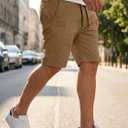 JMIERR Mens Casual Shorts - Cotton Drawstring Summer Beach Stretch Twill Chino Golf Shorts, Size 40 (Orange)
