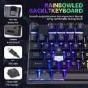 Gaming Keyboard Mouse Mousepad and Headset with mic Combo All in One USB Wired RGB Backlit Rainbow Side Button Gamer Bundle Set Compatible with PC Windows Xbox one PS4 PS5(Black)