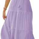 Fisoew Women's Spaghetti Strap Maxi Dress Summer Sleeveless Side Cut Out Dress Casual Boho Backless Flowy Long Dresses L