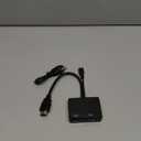 JSER HDMI to VGA & HDMI Female Splitter with Audio Video Cable Converter Adapter for HDTV PC Monitor