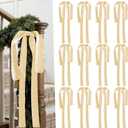 Artmag 12 Pcs Velvet Christmas Large Swag Bows 23.6x15.7 Inch Rustic Staircase Wreath Fireplace Vintage Bows for Christmas Tree Topper Holiday Indoor Outdoor Decor (Beige)