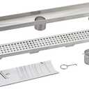 Linear Shower Floor Drain, Brushed Nickel 24 Inch Bathroom Drains