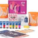 Sculpd - The Original Pottery Kit for Adults - Includes Air Dry Clay for Adults, Sculpting Tools, Varnish, Paint Brushes, Guides, Couples Date Night Arts & Crafts Set, Gloss Varnish with Floral Tones