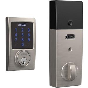 SCHLAGE BE469ZP CEN 619 Connect Smart Deadbolt With Alarm Inbuilt Century Trim In Satin Nickel