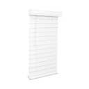 2.5-inch Cordless Faux Wood Blind, Plantation Style, 34" Wide x 60" Long, Smooth, Bright White – for Living Room, Bedroom, Interior Door Windows