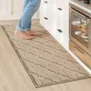 COSY HOMEER Kitchen Rugs Non Slip Washable 20"x48",Warm Beige