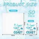 JarThenaAMCS 50 Pcs Last Toast on the Coast Cocktail Napkins Bachelorette Party Supplies Foil Blue Beach Bach Coastal Beverage Disposable Paper Napkins for Summer Bride Bachelorette Party Decorations