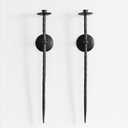 Large Wall Candle Holder Set of 2 Twisted Candle Sconces Wall Mount Metal Candle Holders Decor for Bedroom Dining Room 23.5" (Black)