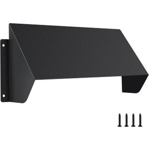 10" x 5" Metal Vent Cover with Screws, Air Vent Grille Protection Roof, Duct Exhaust or Inlet Rain Deflector for Indoor, Outdoor Ventilation System (Black)