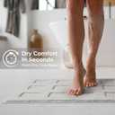 GRANNY SAYS Long Bathroom Rugs Non Slip Washable, Extra Soft & Water Absorbent Bath Mats for Bathroom, Plush Shaggy Bath Carpet, Grey Waffle Bath Mat Quick Dry for Shower 71" x 24" Bath Runner Rug