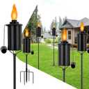 Garden Torches for Outside 6 Pack, 16 oz Metal Citronella Torches Outdoor with 4-Prong Grounded Stake, Upgraded 62 Inch Outdoor Torches for Yard Garden Dcor,Party Patio Pathway