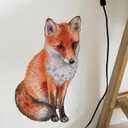 Cute Red Fox Wall Decals for Nursery, Lovely Sitting Fox Lifelike Animal Vinyl Wall Sticker, Removable Wall Art Decal Home Decor for Teens Boys Girls Room Baby Bedroom Playroom Classroom(18Hx11.4W)