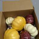 VEKDA 24Pcs Fake Pumpkin Decor Thanksgiving Table Decorations with mini Pumpkins, Acorns, Pine Cones, Berries, Maple Leaves Fall Decorations for Home Orange (Style-1)