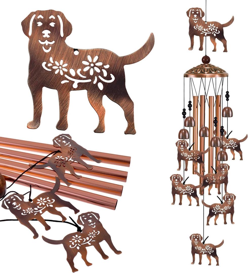 Outdoor Wind chimes Decor, Dogs Wind Chimes for Home, Patio, Porch, Lawn, Indoor, Garden Dog Decoration, Mobile Dog Wind Catcher, Music Wind Bells, Memorial Gifts, Festival Gifts for Mom/Grandma/Woman