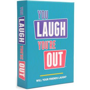 You Laugh You're Out [A Party Game with Hilarious Charades Family Card Games for Adults & Kids, 125 Prompt Cards Fun for Family Game Nights, Easter Basket Stuffers, Gatherings, & Parties Ages 14+]