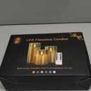 Tyawon Glass Battery Operated LED Flameless Candles with Remote and Timer, Real Wax Candles Warm Color Flickering Light for Festival Wedding Home Party Decor(Pack of 3)-Gold