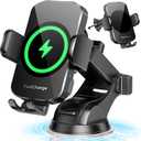 Wireless Car Charger, Fast Charging Phone Holder 3 in 1 Phone Mount Auto Clamping Car Accessories Compatible with iPhone 17 16 15 14 13 12 11 Xs XR, Samsung S23 Ultra S22 S21 S20/S10+ S9+ Note 9