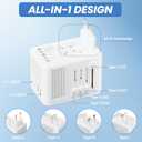800W Power Converter Adapter Combo, Specially for Hair Dryers, 220v to 110v Voltage Converter with AC Sockets, 2 USB C & 2 USB A Ports, Compact Voltage Converter US to Europe(White)