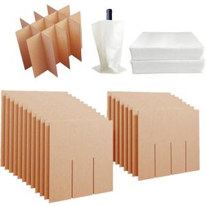 4 Sets Dish Packing Kit, Glass Divider Kits with 50 pcs Foam Pouches Fits in 16x12x12 Inch Box