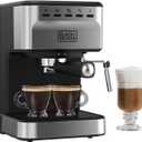 Black+Decker Semi-Automatic 15 Bar Espresso and Cappuccino Maker, Versatile Machine with Ability to use Grounds or ESE Pods to Make Your Perfect Cup of Coffee