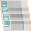 Hicarer 4 Pcs Expandable Window Screen Adjustable Sliding Window Screen Mesh with Zinc Plated Rails and Varnished Wood Ends Replacement Window Screens for Home(18 Inches High x 25-45 Inches Wide)