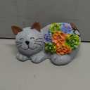 Otdair Solar Cat Decor, Birthday Gifts for Women with Succulent and 7 LED Lights, Christmas Gifts for Mom, Seniors, House Warming New Home Garden Decor for Cat Lover