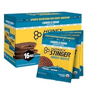Amazon.com: Honey Stinger Organic Gluten Free Cookies & Cream Waffle, Energy Stroopwafel for Exercise, Endurance and Performance, Sports Nutrition for Home & Gym, Pre & During Workout, 16 Waffles, 16.96 Ounce : Grocery & Gourmet Food (EXP 08/27/26)