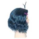 2 x Miss U Hair Short Wavy Deep Blue Wig with Hairpins Center Part Kids Child Fun Anime Cosplay Wig