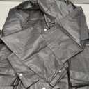 Besshopie EVA Raincoat Waterproof Rain Poncho Reusable Unisex Men Women Long Clear Rain Wear (Large, Black)