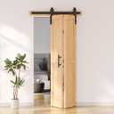 SKYSEN 36" X 84" Bifold Barn Door with 40" Bifold Barn Door Hardware Kit, Including Handle and Pulls, Unfinished Solid Spruce Wood Panel, Pre-Drilled and Assembled(36 * 84-40-fold)