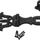 Renovators Supply Manufacturing Door Lock Latch 8 1/4 in. Black Wrought Iron Hasp Latch Garage Barn Door Lock with Mounting Hardware