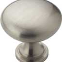 Amerock | Cabinet Knob | Satin Nickel | 1-1/4 inch (32 mm) Diameter | Edona | Drawer Knob | Cabinet Hardware (Pack of 10)