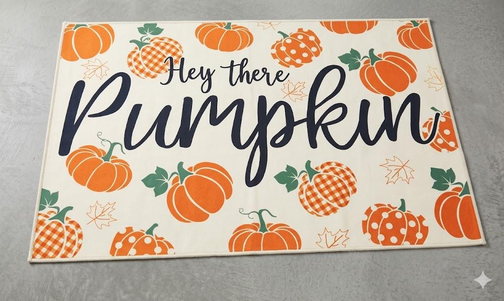 Fall Welcome Mat Hey There Pumpkin Door Hey There Doormat for Indoor Outdoor Entrance Mats Halloween 31"x47"