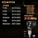 TPMS Ford 315MHz Pre-Programmed,New Upgraded TPMS Sensor Compatible with F-150 2015-2024|F-250/350 2015-2023|Maverick 2021-2024|Explorer 2015-2024|Edge 2015-2023/OE#F2GZ1A189A(Set of 4)