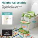 SereneLife 2-in-1 Potty Chair & Potty Training Seat with Step Stool Ladder - Height Adjustable Kids/Toddler Toilet Seat with Stable Anti-Slip Design, Cushioned Seat & Splash Guard For Boys Girls
