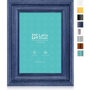 LaVie Home 5x7 Picture Frames (1 Pack, Blue) Rustic Photo Frame Set with High Definition Glass for Wall Mount & Table Top Display