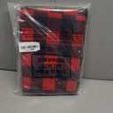 Remagr Disposable Checkered Tablecloth Round Plastic Buffalo Plaid Table Cloth 84'' Gingham Tablecover for Picnic Camping BBQ Graduation Party(Red and Black,12 Pieces)