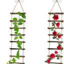 2 Sets Climbing Plants Ladder, Wood Ladder Design Climbing Plants Trellis, Plant Climbing Support Ladder for Indoor & Outdoor Use