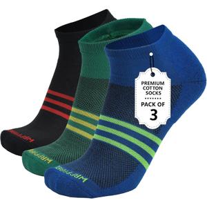 WRPPAREL Cotton Mens Low Ankle Athletic Socks Gifting Sports Running Gym Yoga Workout - 3 & 6 Pairs (6-8/8-10/10-13) (S)