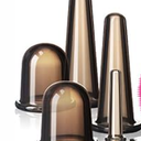 BBTO Silicone Facial Cupping Set, Vacuum Massage Cup Kit for Body, Face, Neck, Back, and Eye, 6 Cups and Exfoliating Brush(Black)