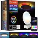 Lumary RGBAI Smart Recessed Lighting 6 Inch with Gradient Accent and Night Ring, 13W 1000LM Wi-Fi LED Recessed Lights, LED Downlight Compatible with Alexa/Google Assistant/Siri, 1PCS
