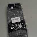 RWSEFK Women’s Knitted Fingerless Gloves with Cat Embroidery, Thick Warm Winter Gloves, Essential for winter travel (Black)