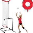 Volleyball Setter Trainer Net Setting Training Equipment Target Practice Indoor or Outdoor, Adjustable Height (4.6 ft-9.8 ft) and Angle for Serving Spiking Drills System