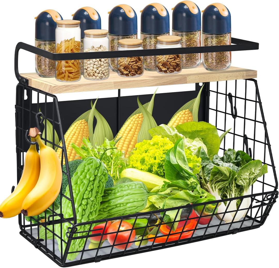 Magnetic Shelf for Fridge, Spice Snacks Fruit Vegetable Storage Container for Refrigerator Kitchen Counter Cabinet Laundry