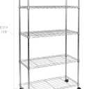 Seville Classics 5-Tier Wire Shelving with Wheels, 5-Tier, 30"" W x 14"" D (NEW MODEL), Chrome Plating, Plated Steel