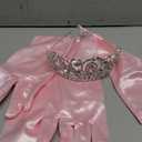 Long Satin Gloves and Crystal Tiara Crown for Bride,1920s Opera Gloves Wedding Accessories Party Decorations (Pink - Style B)