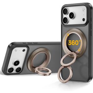 SYNCWIRE for MagSafe Ring Phone Holder, 360 Rotation Magnetic Cell Phone Grip Dual-Sided Magnets Phone Ring Kickstand Compatible with iPhone 17 16 15 14 13 12 Pro Max MagSafe, Android, Samsung etc. (Desert Gold)