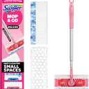 Swiffer Sweep and Mop Deluxe, Limited Edition Pink, 2-in-1 Floor Mopping and Sweeping Kit, Multi-Surface Kit for Floor Cleaning, Includes 1 Sweeper, 5 Heavy Duty Dry Cloths, 3 Heavy Duty Wet Cloths