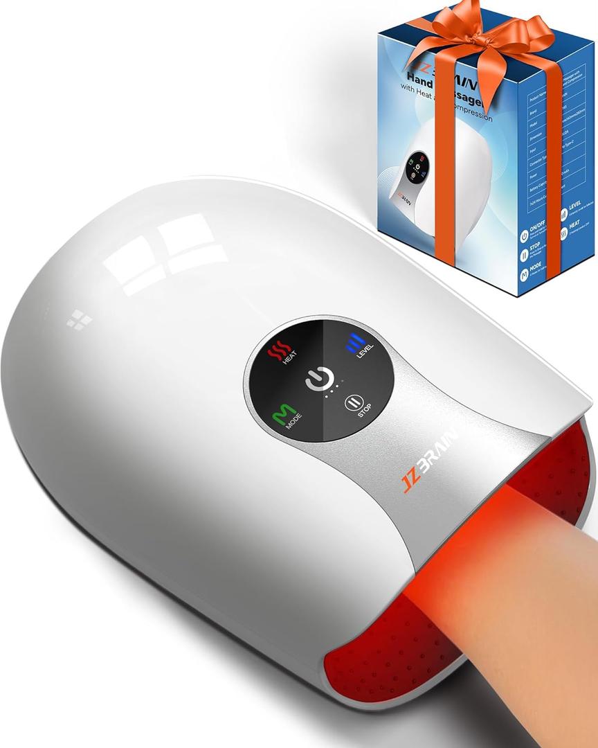 Hand Massager with Heat and Compression : Heated Full Hand Massager for Wrist Palm Fingers and Comfort Relief & Daily Relaxation  4 Modes 6 Intensities