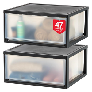 IRIS USA 2-Pack,. Extra Large Stacking Drawer Organizer, Black
Organize dorm essentials, school supplies, toiletries, snacks, and accessories with stackable drawers for small-space storage